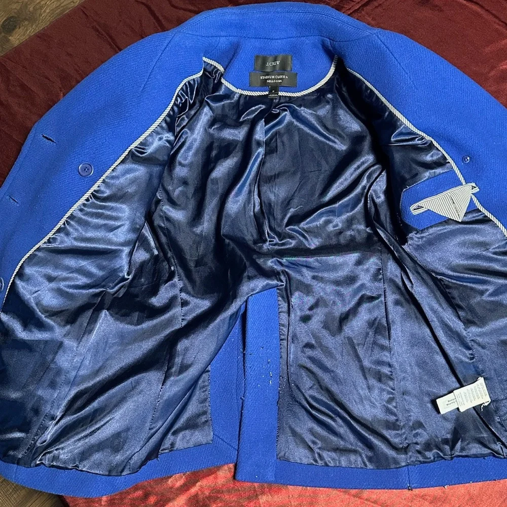 J. Crew Royal Blue Pea Coat with Gold Buttons - Picture 4 of 5